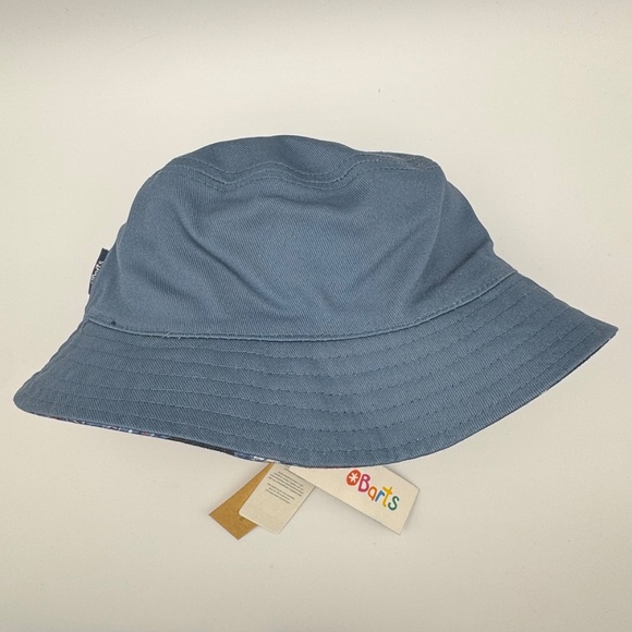 NWT BARTS Antigua Reversible Bucket Hat Tropical Print/Blue Kids Sz 53 4 yrs+ - Picture 5 of 9